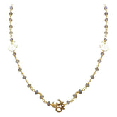 CHG-197-LB-OM-18" 18K Gold Overlay Necklace With Labradorite Beads Bali Designs Inc